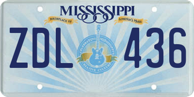 MS license plate ZDL436