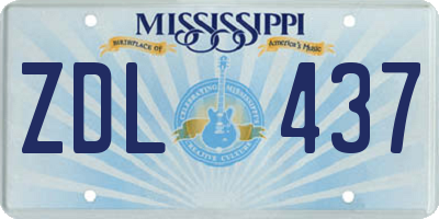 MS license plate ZDL437