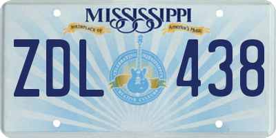 MS license plate ZDL438