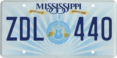 MS license plate ZDL440