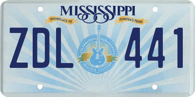 MS license plate ZDL441