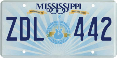 MS license plate ZDL442