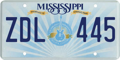 MS license plate ZDL445