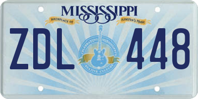 MS license plate ZDL448