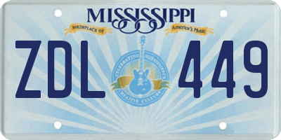 MS license plate ZDL449