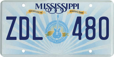 MS license plate ZDL480