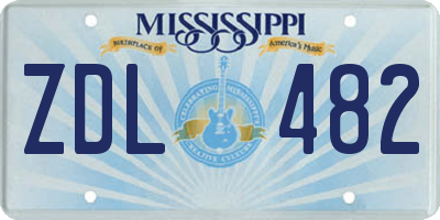 MS license plate ZDL482