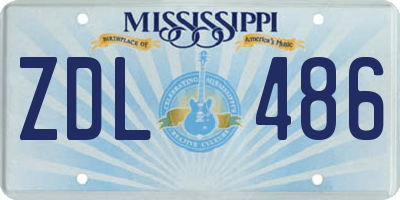 MS license plate ZDL486