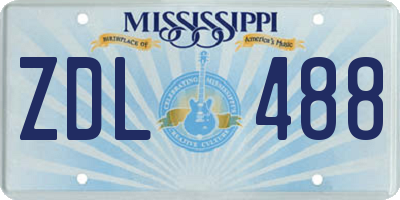 MS license plate ZDL488