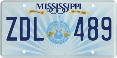 MS license plate ZDL489
