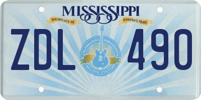 MS license plate ZDL490