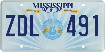 MS license plate ZDL491