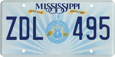 MS license plate ZDL495