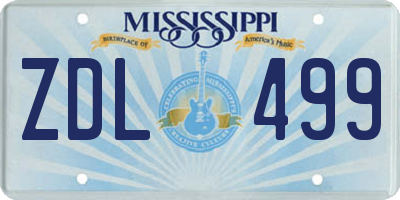 MS license plate ZDL499