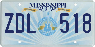 MS license plate ZDL518