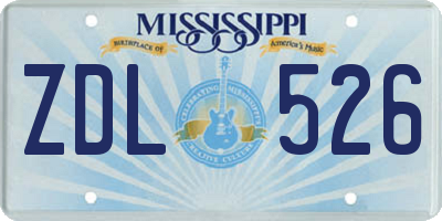 MS license plate ZDL526