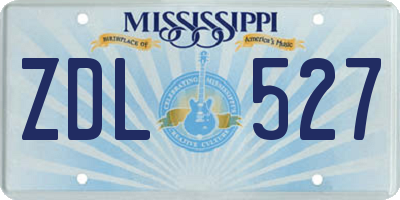 MS license plate ZDL527