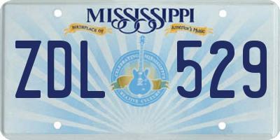 MS license plate ZDL529
