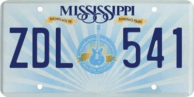 MS license plate ZDL541