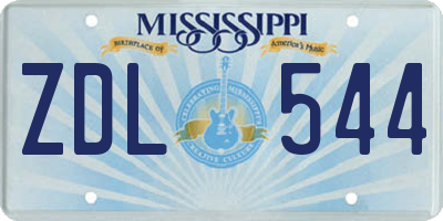 MS license plate ZDL544