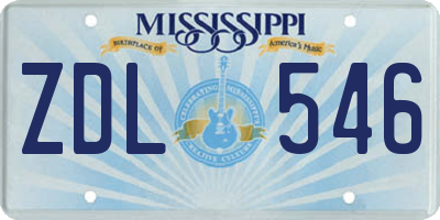 MS license plate ZDL546