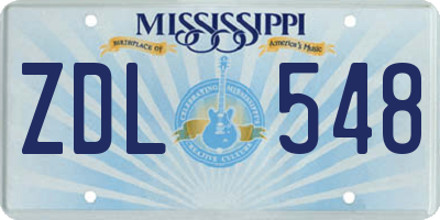 MS license plate ZDL548