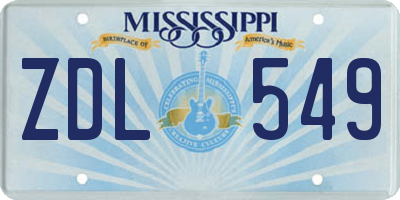 MS license plate ZDL549