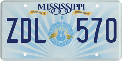 MS license plate ZDL570