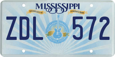 MS license plate ZDL572