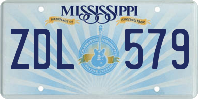 MS license plate ZDL579