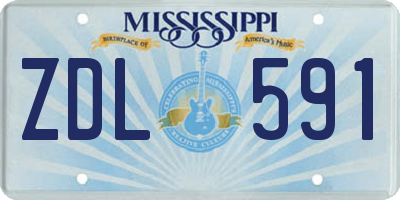 MS license plate ZDL591