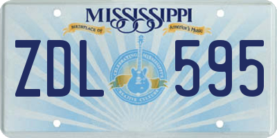 MS license plate ZDL595