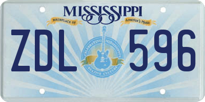 MS license plate ZDL596