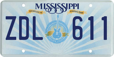 MS license plate ZDL611