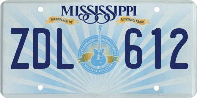 MS license plate ZDL612