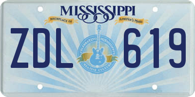 MS license plate ZDL619