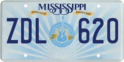 MS license plate ZDL620