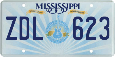 MS license plate ZDL623