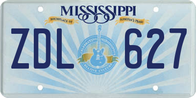 MS license plate ZDL627