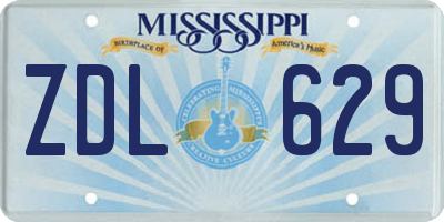 MS license plate ZDL629