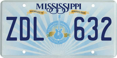 MS license plate ZDL632