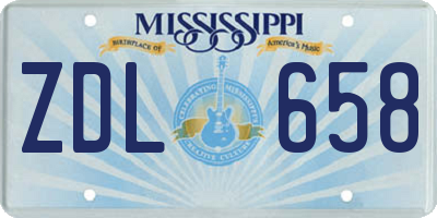 MS license plate ZDL658
