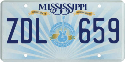 MS license plate ZDL659
