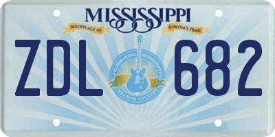 MS license plate ZDL682