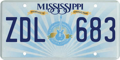 MS license plate ZDL683
