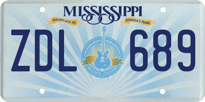 MS license plate ZDL689
