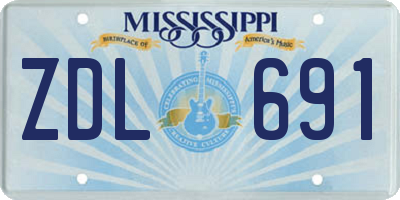 MS license plate ZDL691