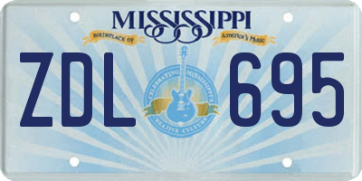 MS license plate ZDL695