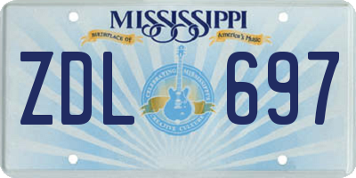 MS license plate ZDL697