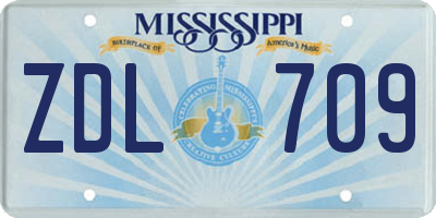 MS license plate ZDL709
